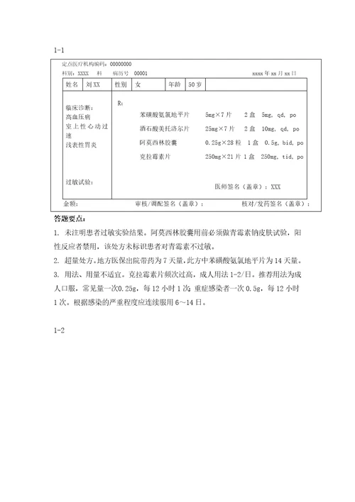 心血管内科处方审核