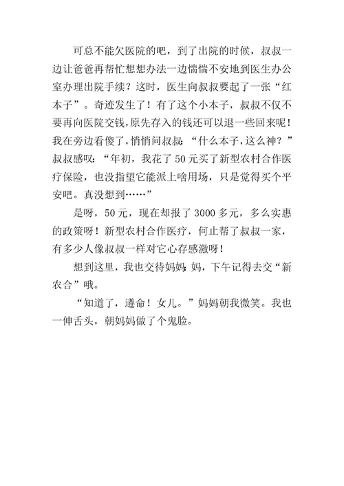 关于农村生活的观察作文 神奇的小红本子