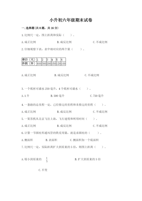 小升初六年级期末试卷【word】.docx