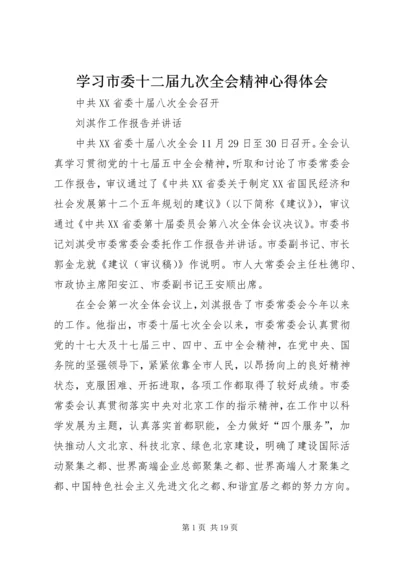 学习市委十二届九次全会精神心得体会 (4).docx