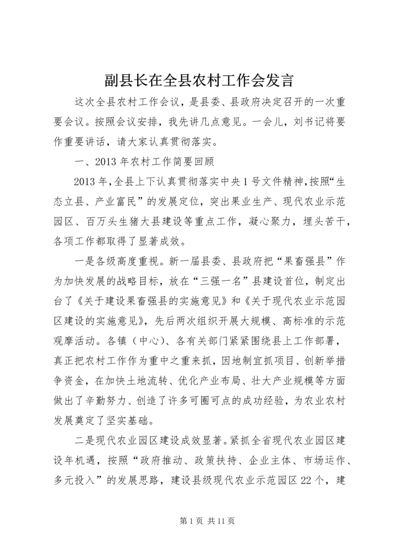 副县长在全县农村工作会发言_1.docx