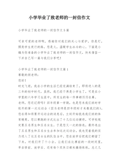 小学毕业了致老师的一封信作文.docx