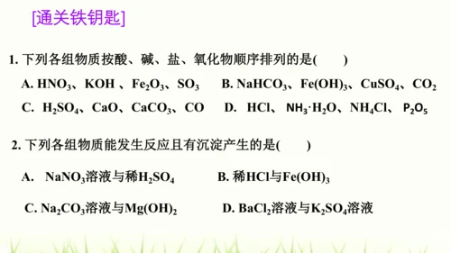 人教版九年级化学下册第十一单元 盐 化肥复习课件(共23张PPT)