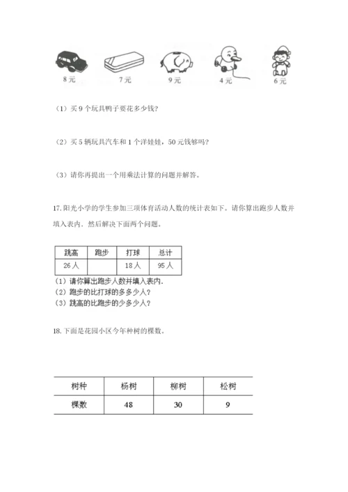 小学二年级数学应用题大全附答案（培优a卷）.docx