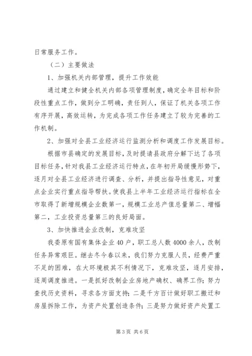 经信委半年工作总结及工作安排.docx