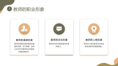 棕色莫兰迪形状教师职业素养培训PPT课件