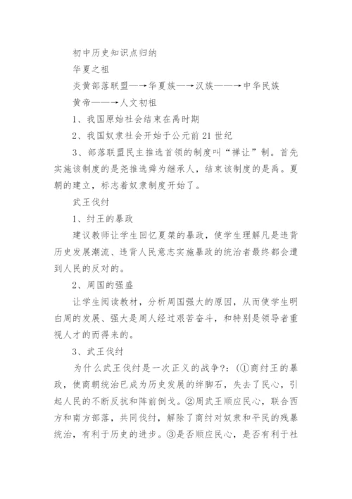 初中历史知识点总结与归纳范文.docx
