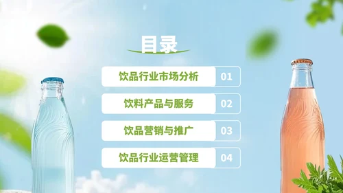 浅蓝色简约风饮品行业商业计划书