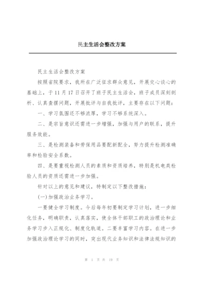 民主生活会整改方案.docx