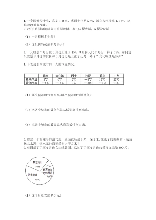 六年级毕业班数学期末考试试卷附参考答案（实用）.docx