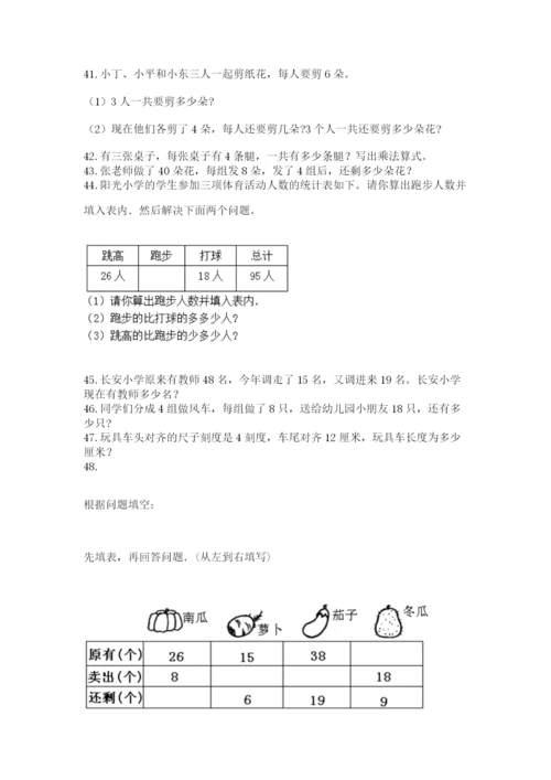 二年级上册数学解决问题100道【网校专用】.docx