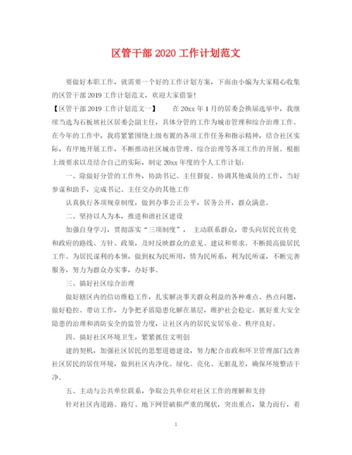 精编之区管干部工作计划范文.docx