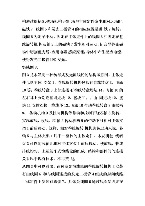 发光渔线轮的制作方法