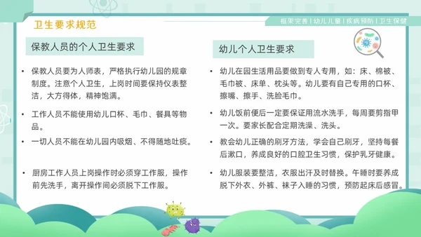 绿色卡通风幼儿园卫生保健培训PPT课件