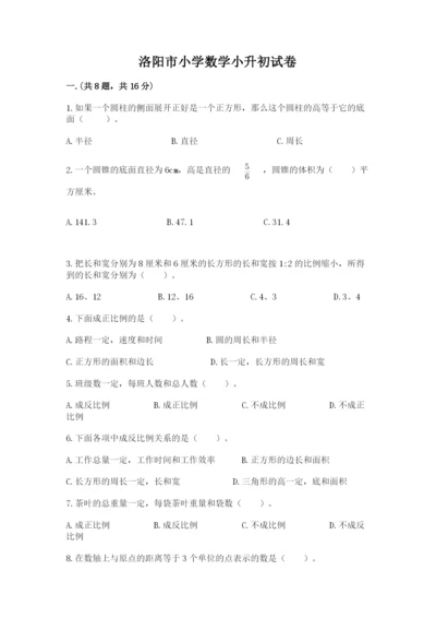 洛阳市小学数学小升初试卷及参考答案（名师推荐）.docx
