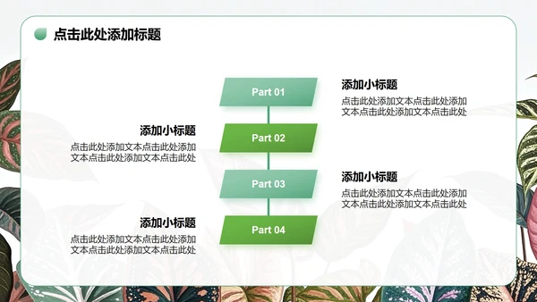 绿色植物小清新风暑假安全教育主题PPT模板