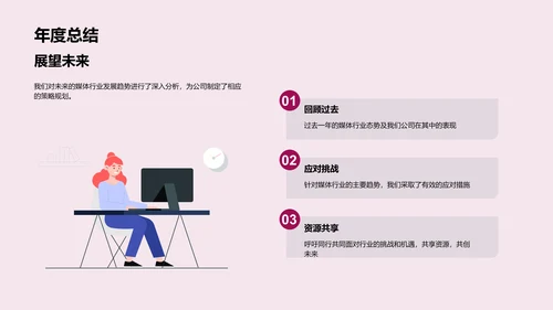媒体行业季度汇报PPT模板