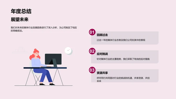 媒体行业季度汇报PPT模板