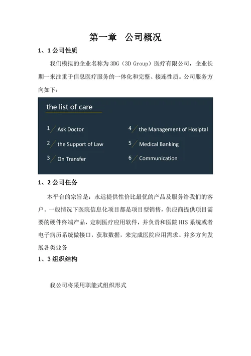 医疗信息化项目商业计划书