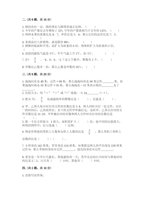 小学六年级数学毕业试题精品【能力提升】.docx