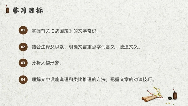 灰色创意卷轴邹忌讽齐王纳谏课件
