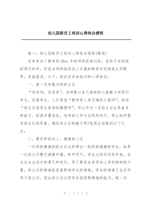 幼儿园新员工培训心得体会感悟.docx