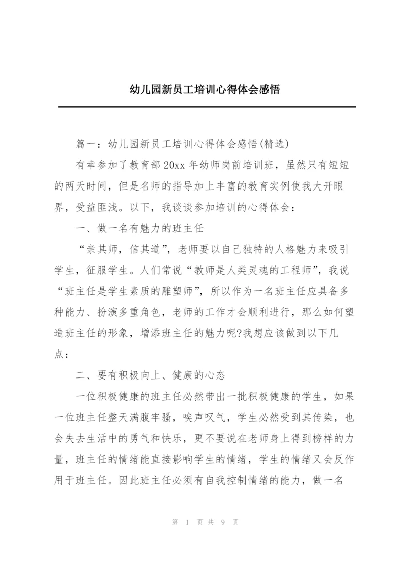 幼儿园新员工培训心得体会感悟.docx