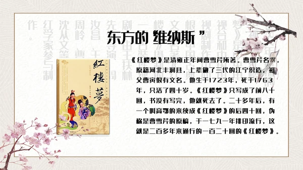 红楼梦四大名著解读通用PPT课件