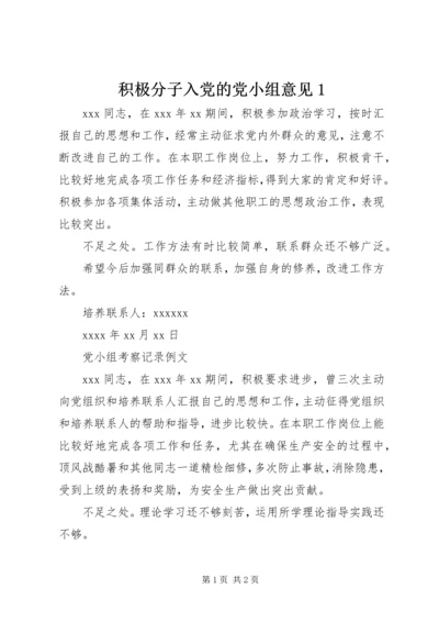 积极分子入党的党小组意见1 (3).docx