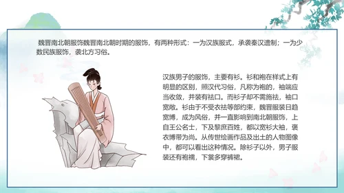 中国传统服饰历史演变过程汉服PPT模板