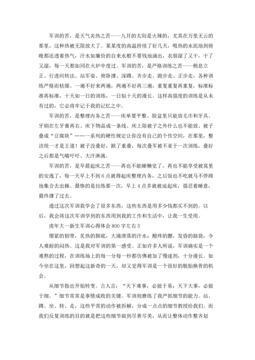 虎年大一新生军训心得体会800字左右.docx