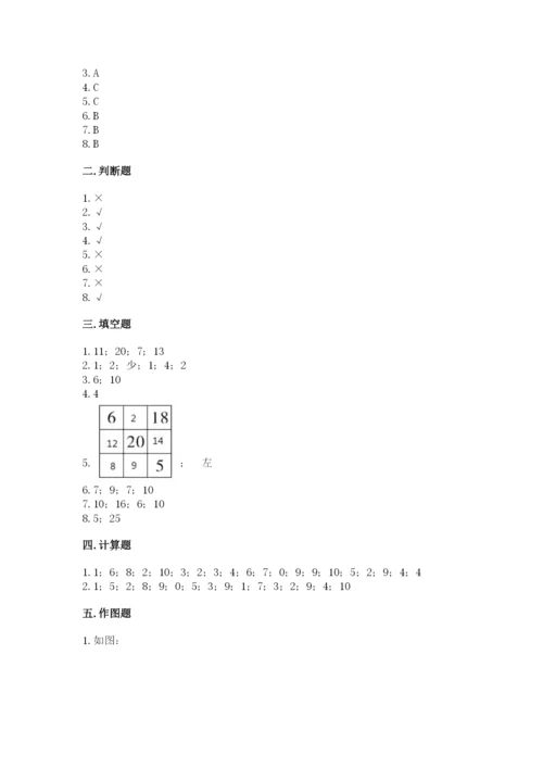 一年级上册数学期末测试卷及参考答案（新）.docx