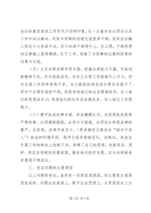 税务局副局长党性分析及整改措施 (4).docx