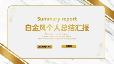 白金大理石纹理奢华PPT模板