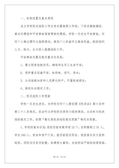 2022学校防汛防洪应急预案.docx