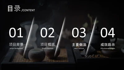 黑色简约风商务汇报目录页