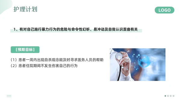 绿色简约精神科护理查房PPT模板宣传PPT动态PPT