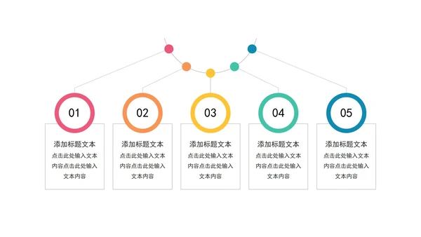 一键改色通用时间递进关系图PPT模板