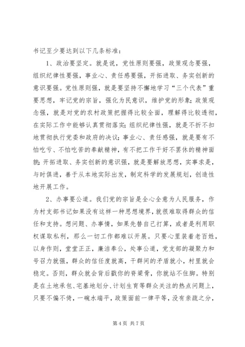 农村党支部书记培训典礼讲话.docx