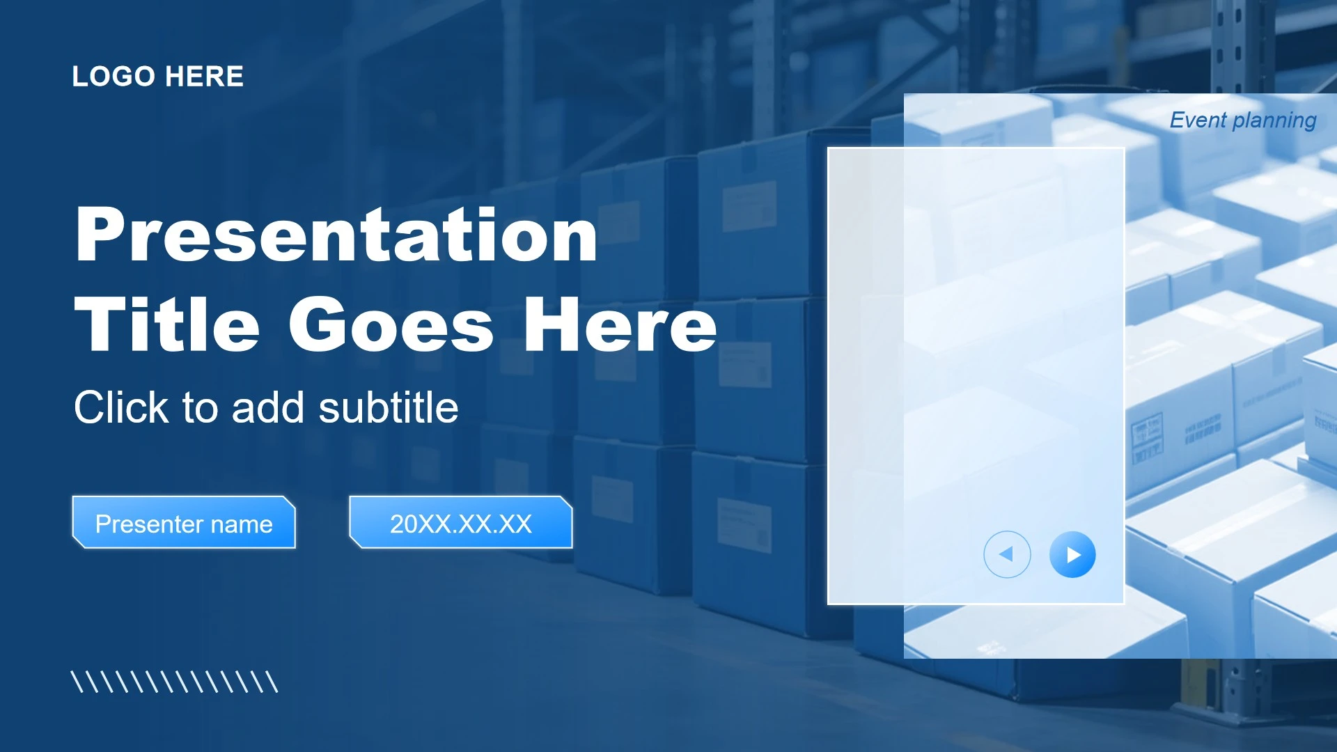 蓝色商务风双十二节点电商促销活动PPT主题模板