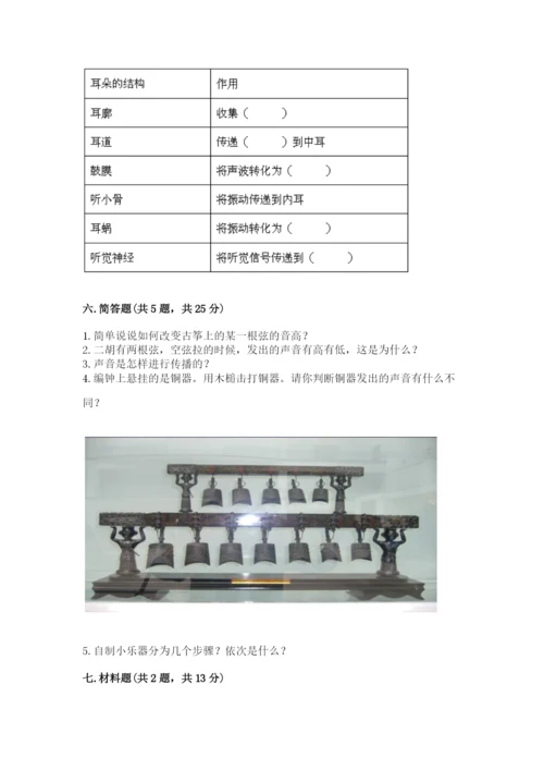 教科版科学四年级上册第一单元《声音》测试卷（重点）.docx