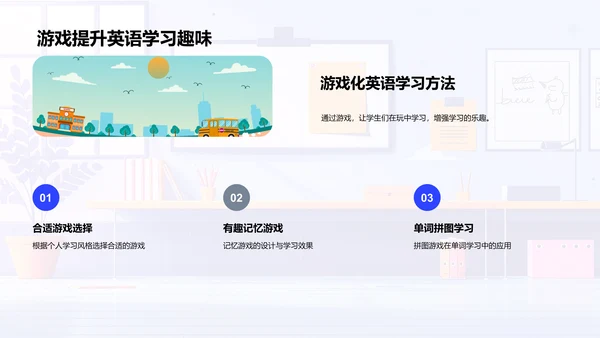 游戏助力英语学习PPT模板