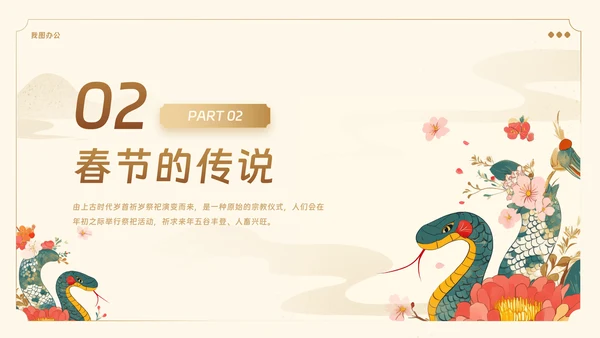 蛇年新春新年教学主题教育PPT