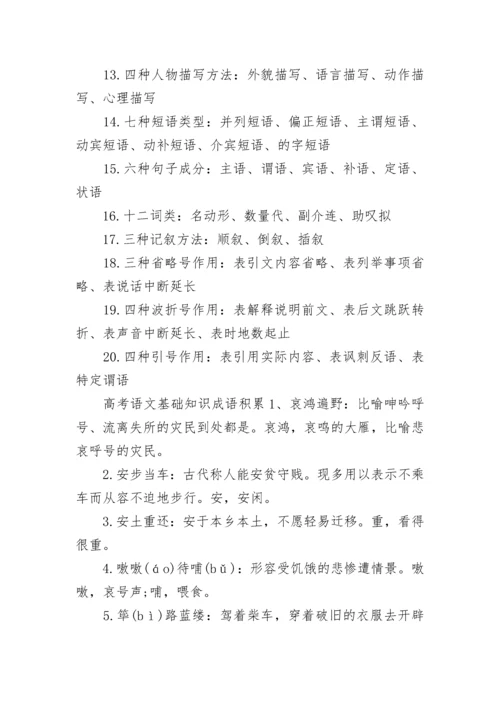 2023高考语文知识点整理归纳总结.docx