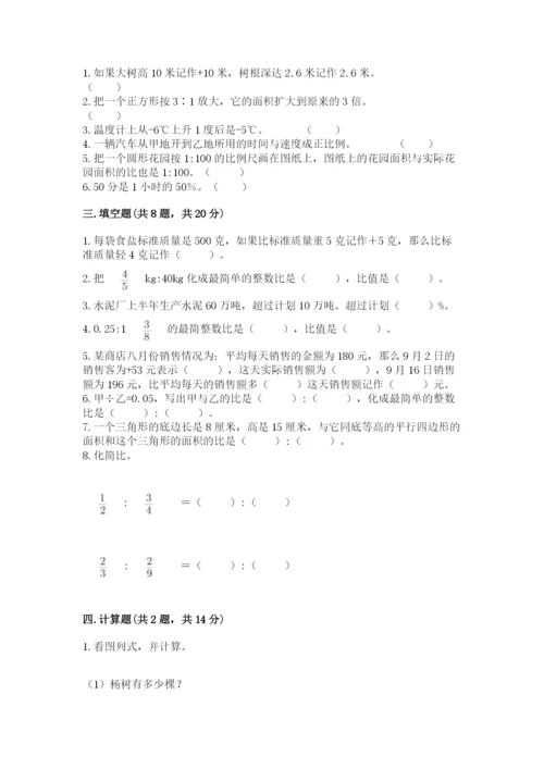隆林各族自治县六年级下册数学期末测试卷含答案.docx