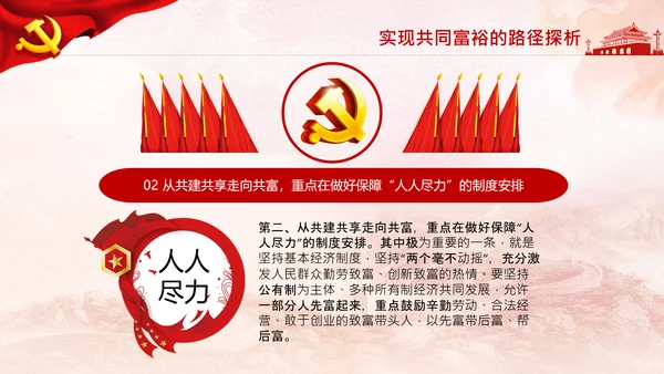 实现共同富裕思想政策意义原则党课PPT模板