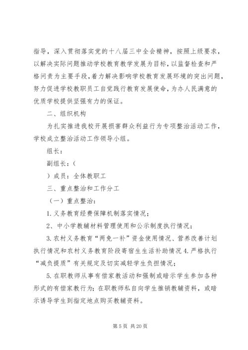 ＊＊中学开展中小学办学过程中损害群众利益行为专项整治方案.docx