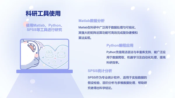 可爱呆呆鲨卡通风蓝色研究生学习总结