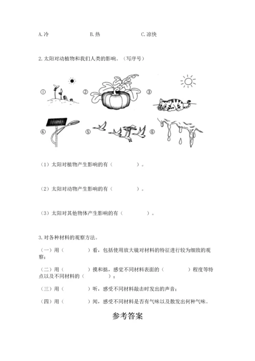 教科版科学二年级上册《期末测试卷》及参考答案.docx