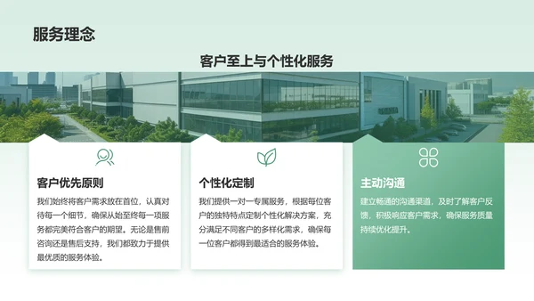 绿色商务风企业核心竞争力与市场定位展示PPT模板